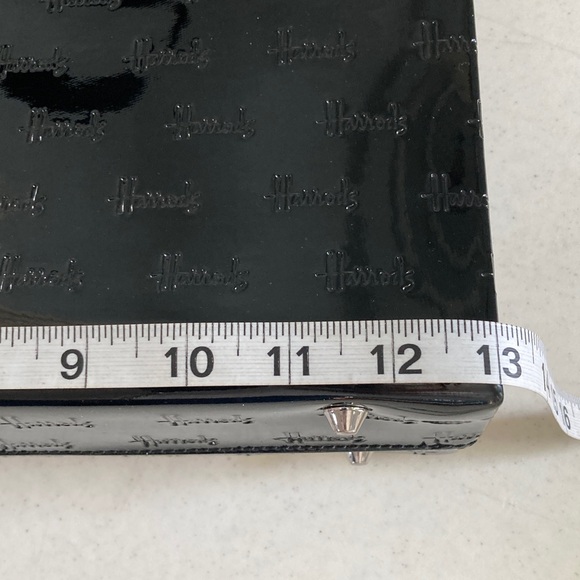 Harrods of London Shiny Patent Black Logo Tote - Picture 6 of 9